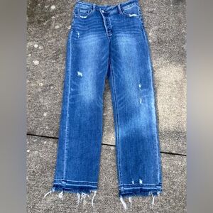 Distressed Blue Jeans